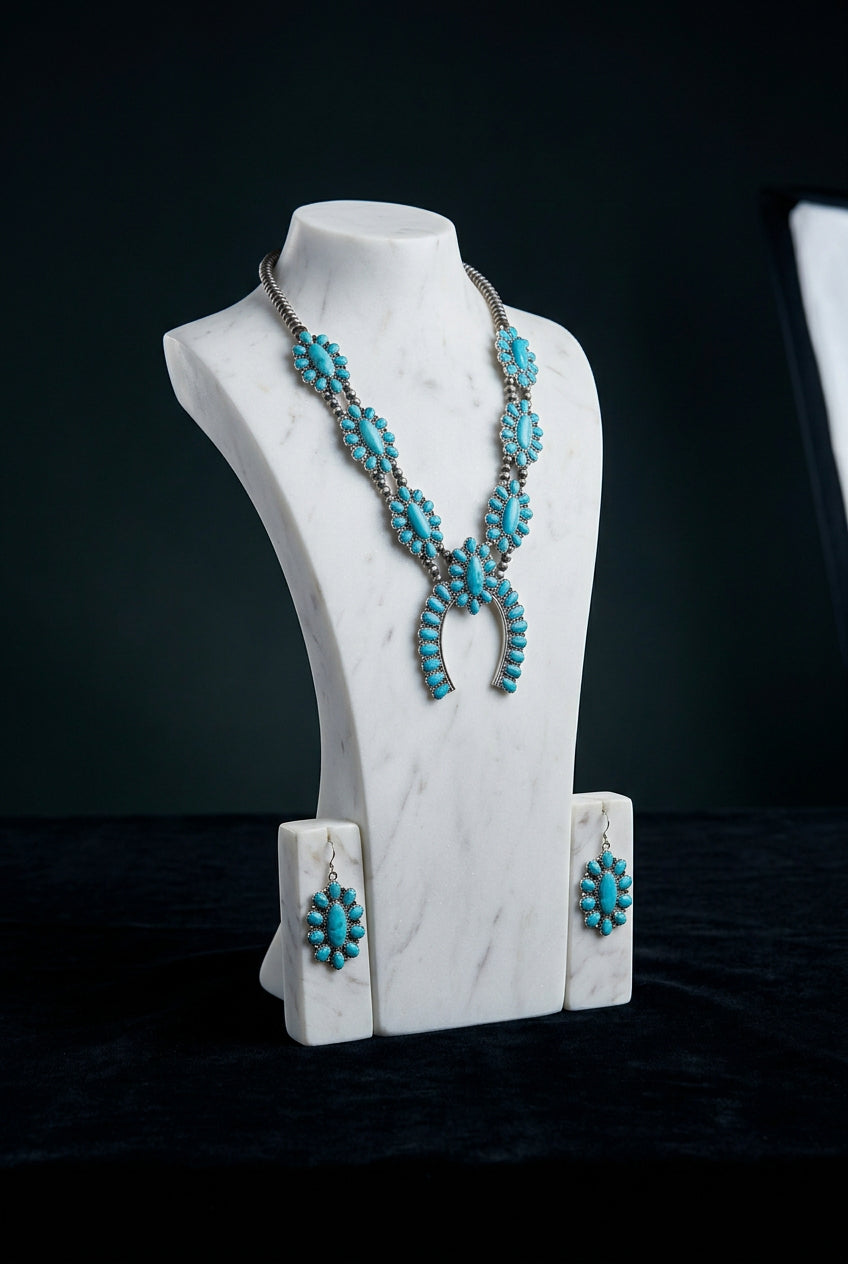 Rustic Couture’s Southwestern Turquoise-Style Necklace & Earrings Set