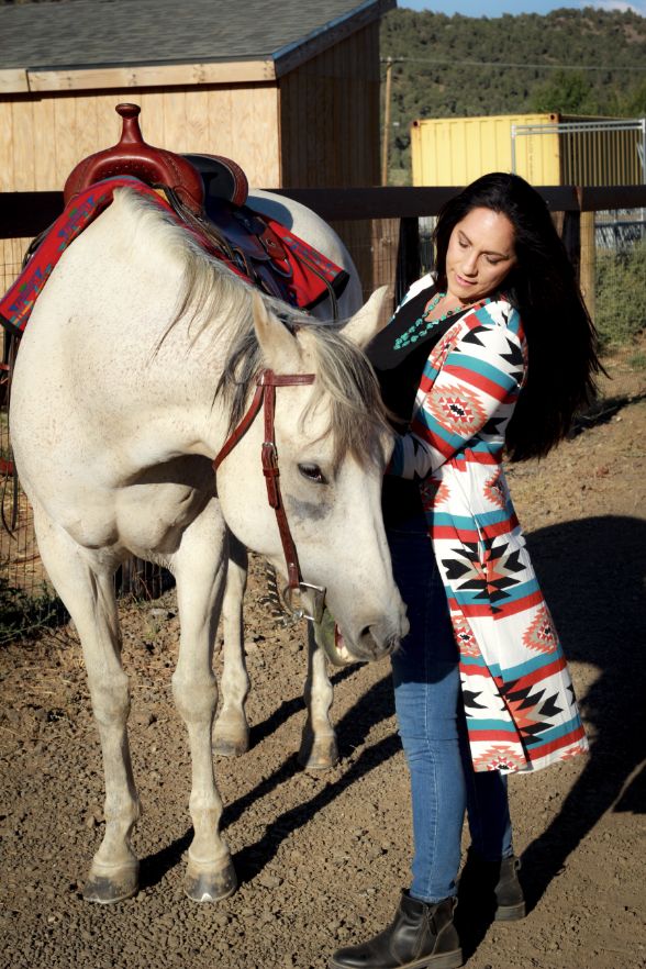 Southwestern Aztec Long Cardigan Duster Sweater Cream Tribal Print Size S