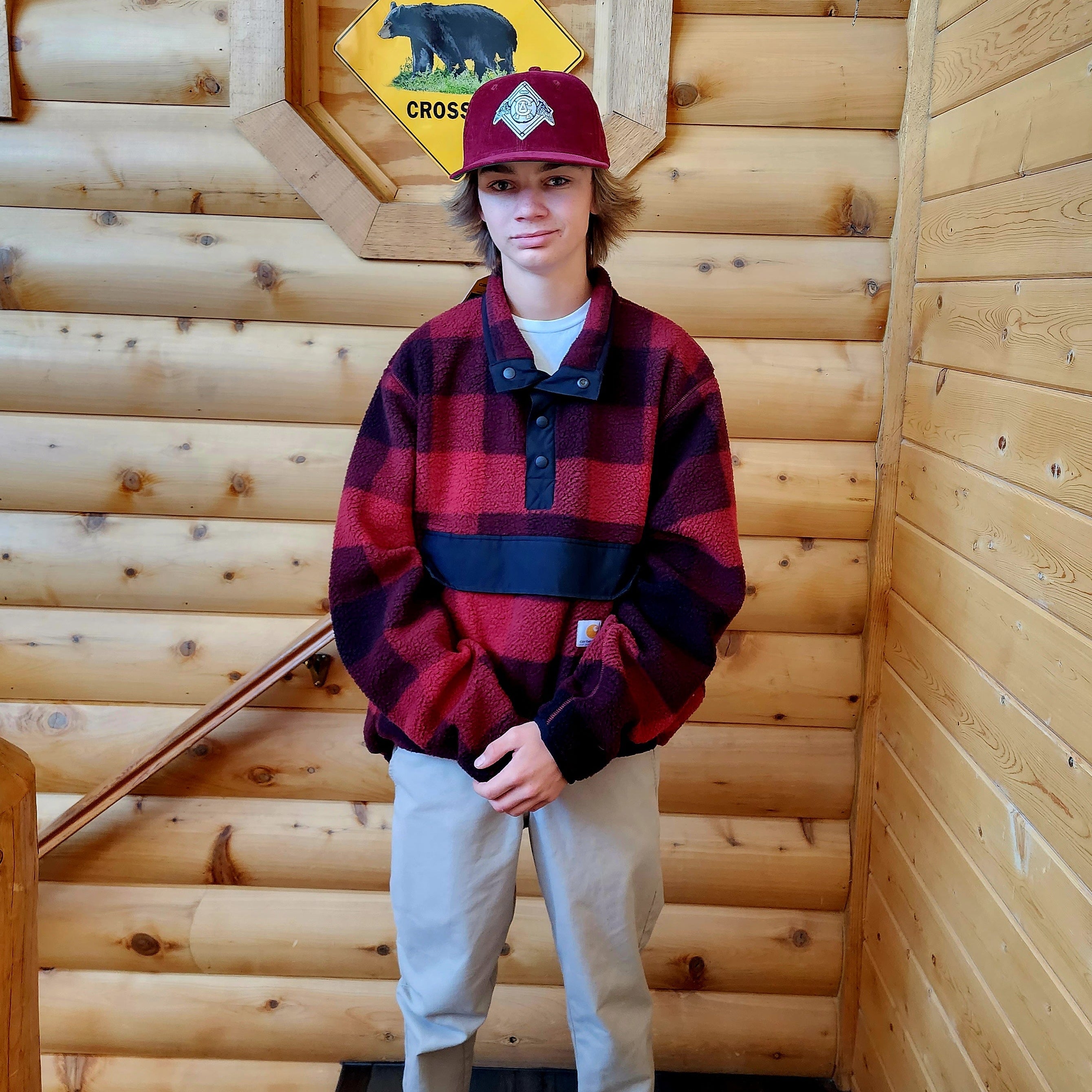 Carhartt Fleece Pullover Relaxed Fit Buffalo Plaid