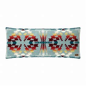 Pendleton Oversized Sherpa Bolster Pillow – Legend Lake Aqua