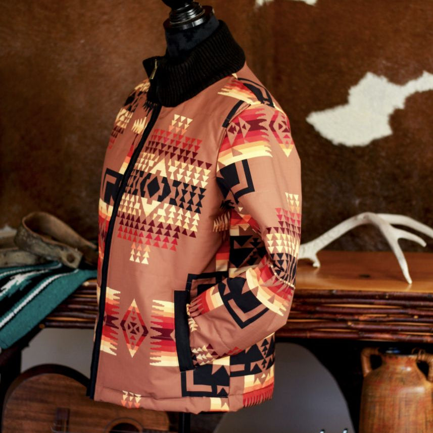 Pendleton Burnt Orange Snow Jacket Mesa Pattern Size Small