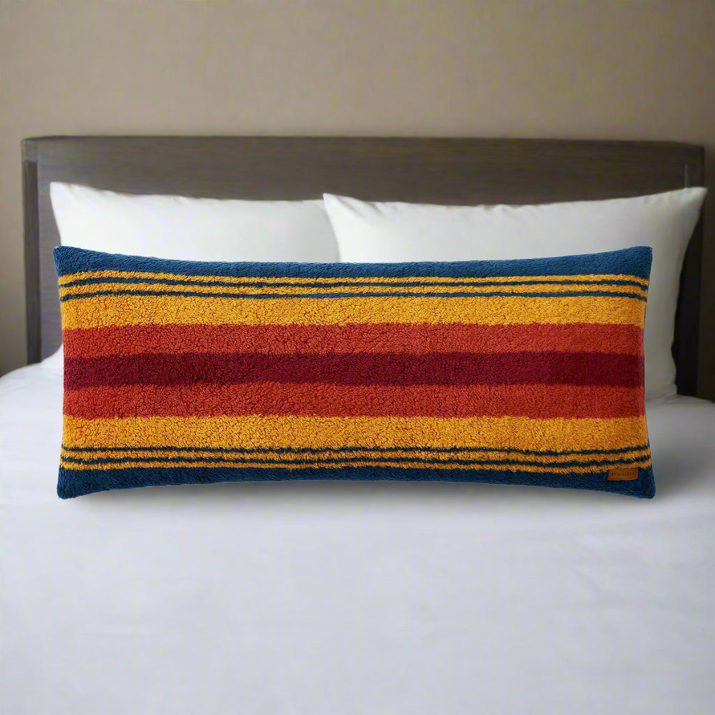 Pendleton Oversized Sherpa Bolster Pillow- Grand Canyon Blue