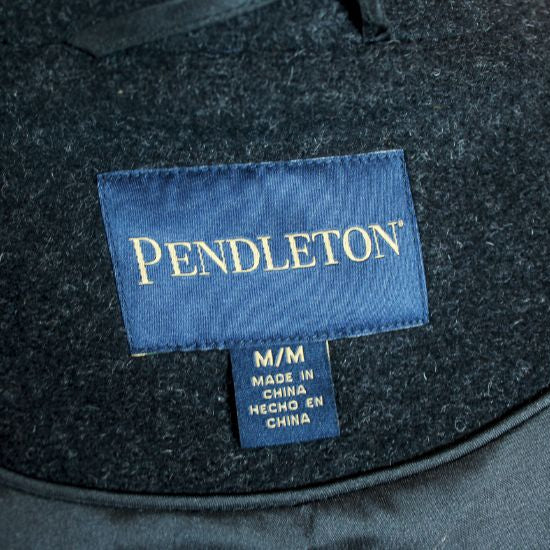 Pendleton Aztec Wool Blend Coat Womens Medium Southwestern Zip Jacket Black