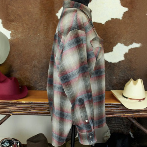 Pendleton Vintage Plaid 100% Wool Long sleeved Shirt Button-Down Flannel Size L