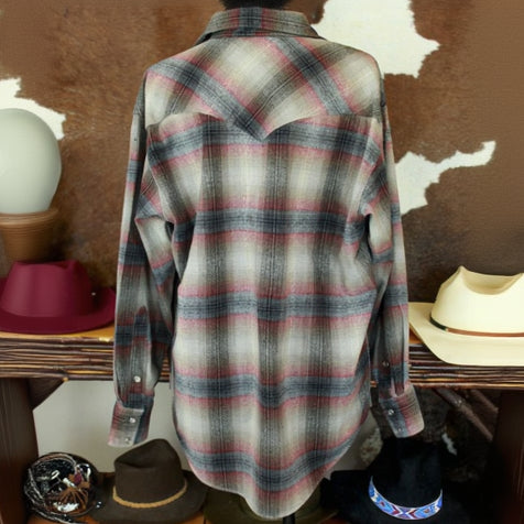 Pendleton Vintage Plaid 100% Wool Long sleeved Shirt Button-Down Flannel Size L