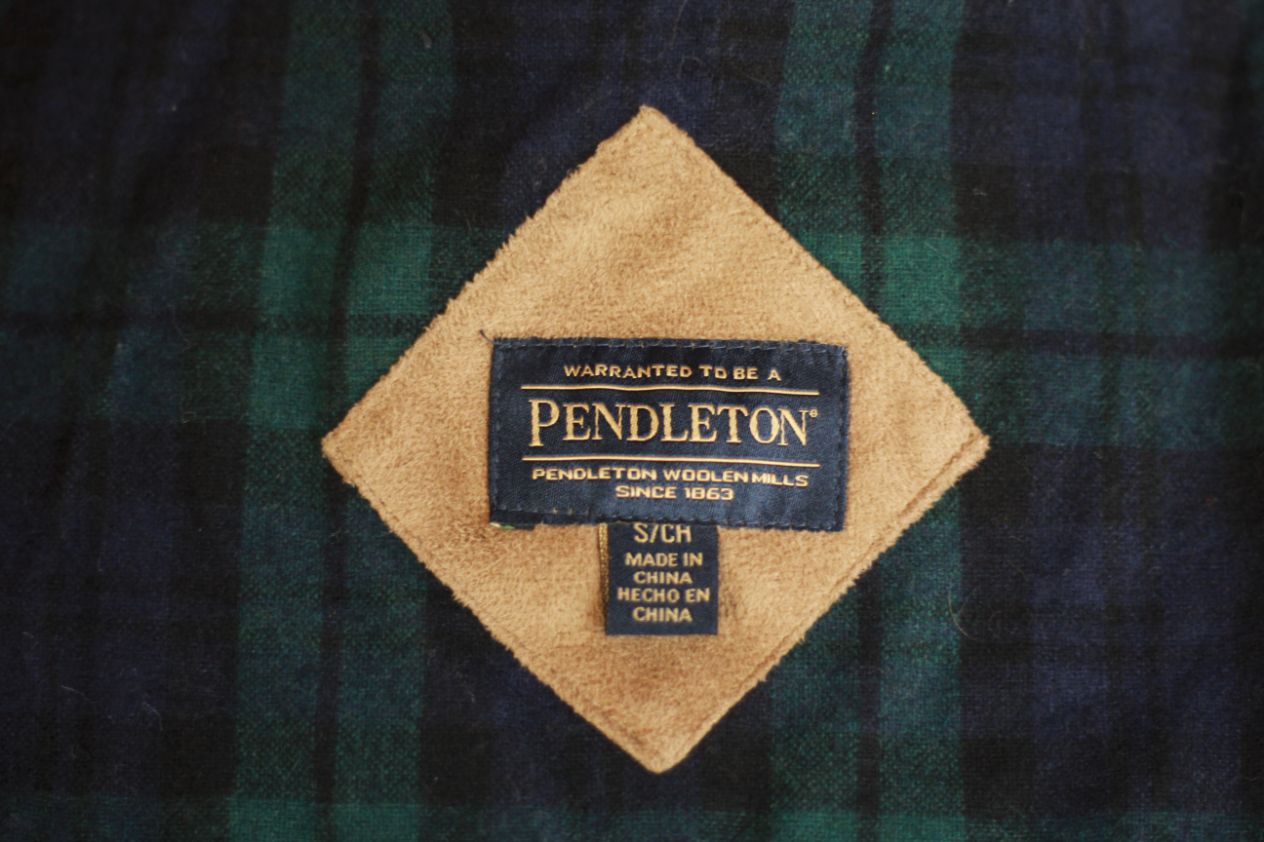 Pendleton Sherpa Jacket Small Blue Fleece Zip Up Cozy Coat Plaid Lined Women