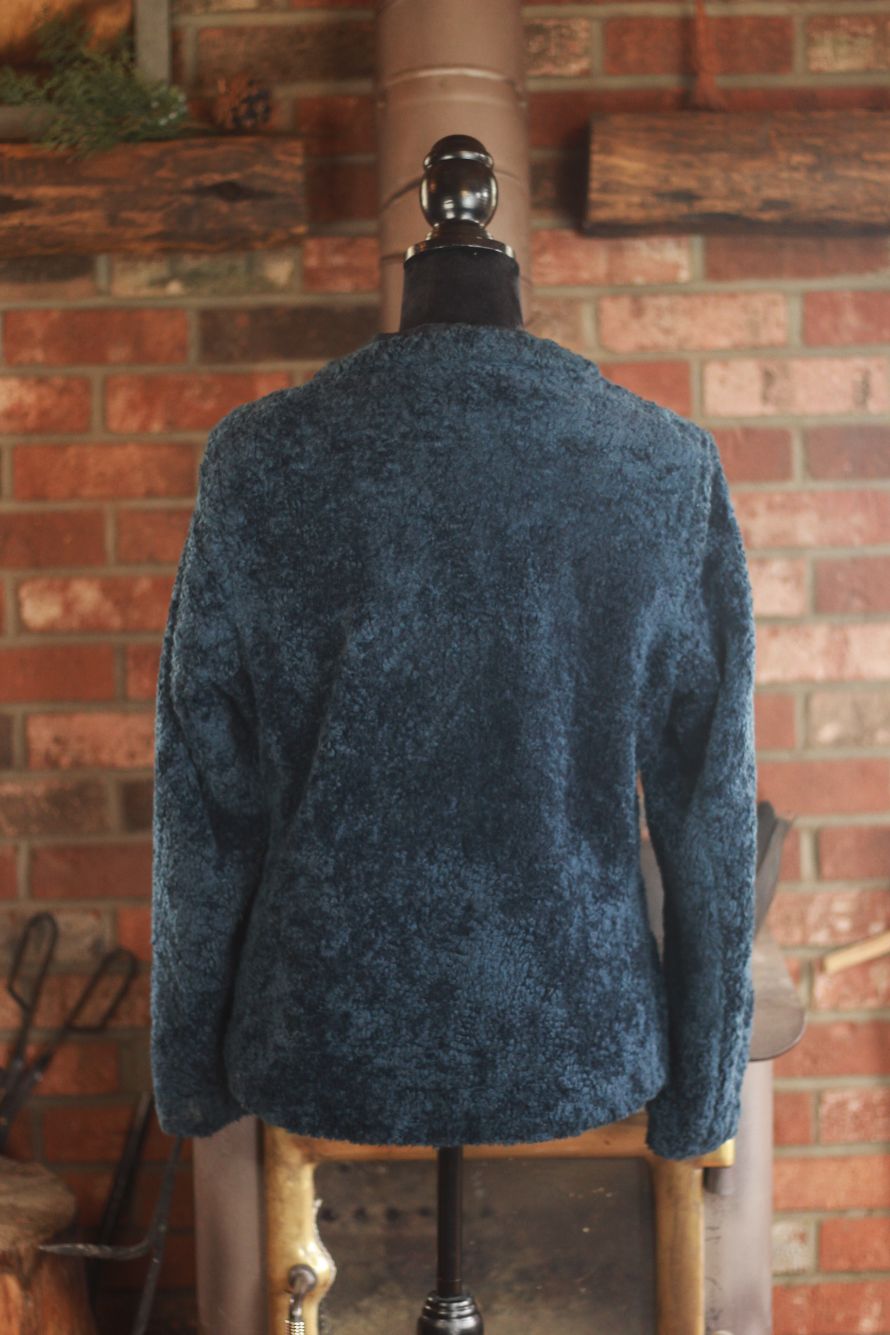 Pendleton Sherpa Jacket Small Blue Fleece Zip Up Cozy Coat Plaid Lined Women