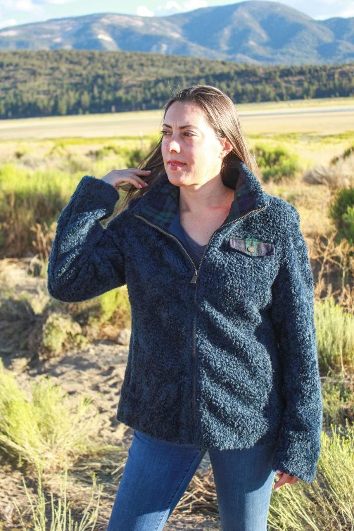 pendleton sherpa jacket small blue fleece zip up cozy coat