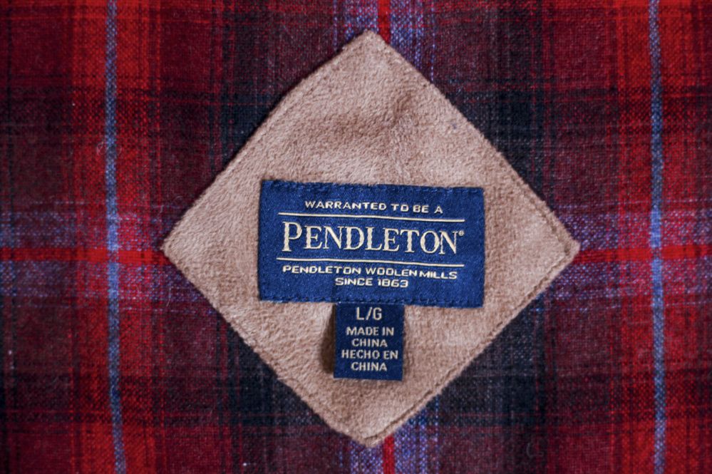 Pendleton Sherpa Jacket Large Fleece Zip Up Red Cozy Coat Plaid Collar Women