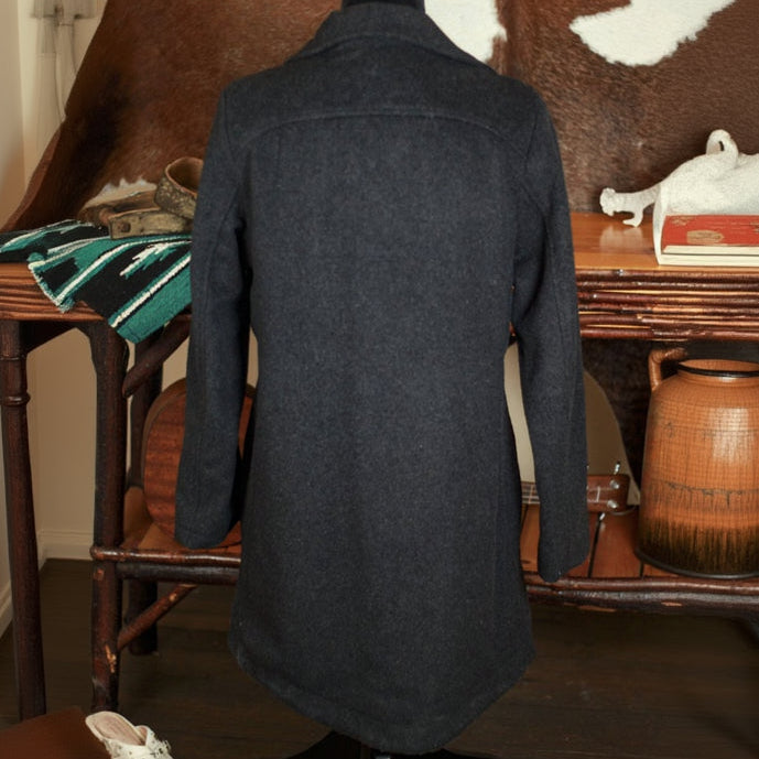 Pendleton 100% Grey Wool Pea Coat Long Womens Size Small