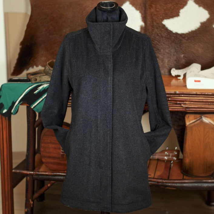 Pendleton 100% Grey Wool Pea Coat Long Womens Size Small