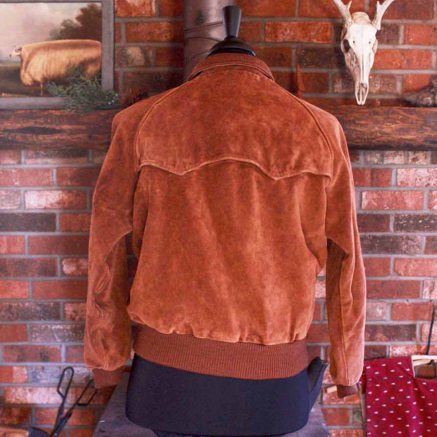 Ralph Lauren Polo Country Brown Vintage Plaid Lined Suede Leather Bomber Jacket Size Large