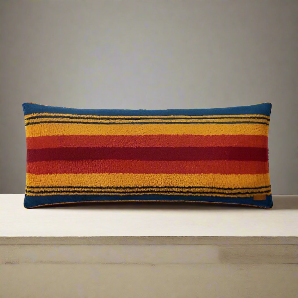 Pendleton Oversized Sherpa Bolster Pillow- Grand Canyon Blue