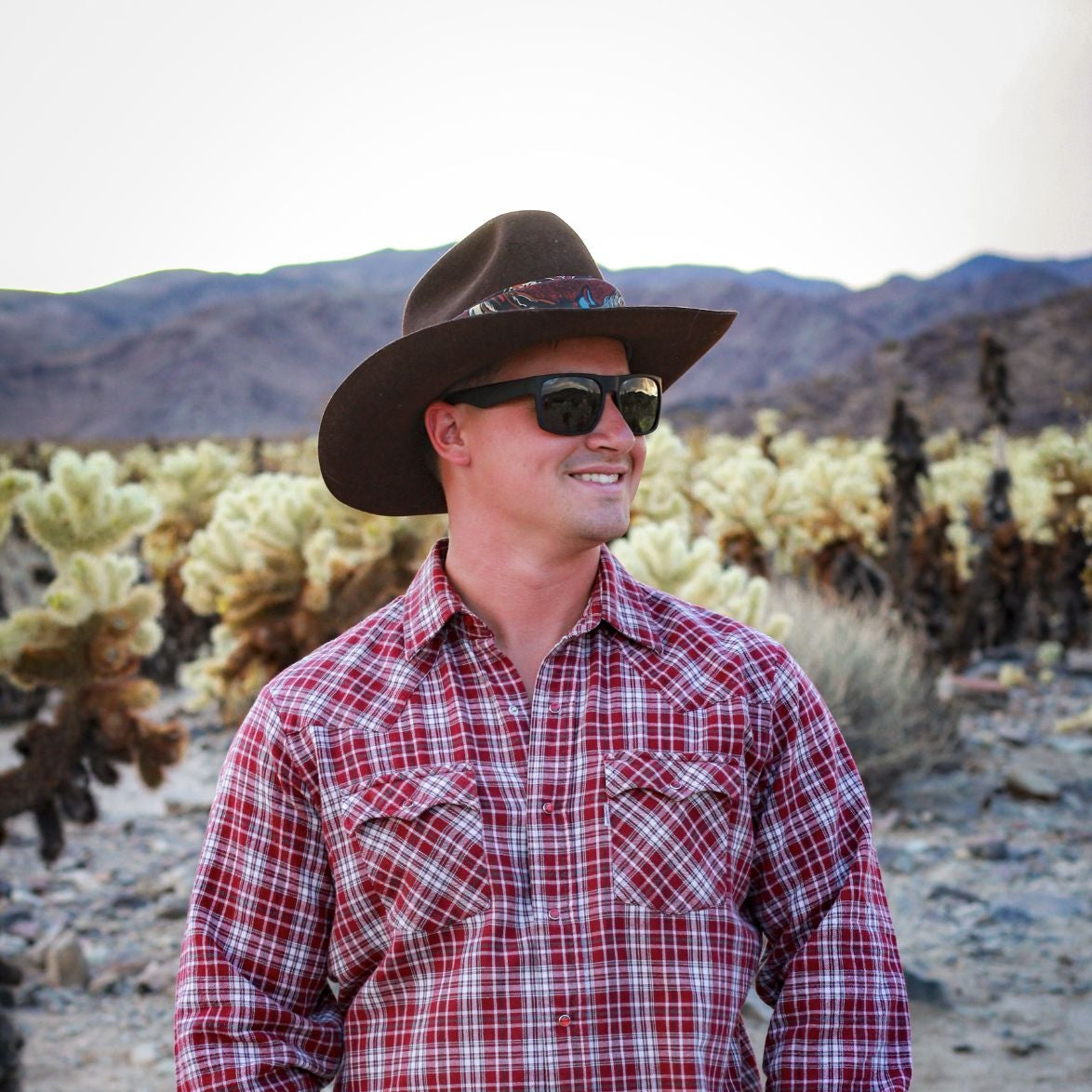 Stetson Pony Express Cowboy Hat – Brown Felt – Size 7 1/4 – Custom “Last Warrior” Bandana Hatband