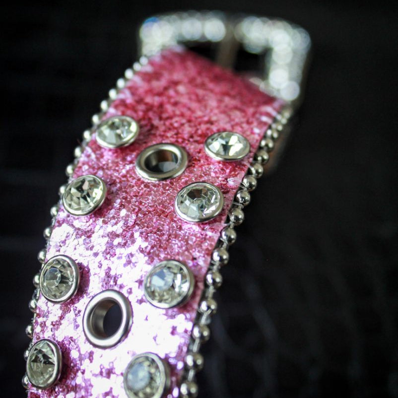 Studded Pink Rhinestone Belt