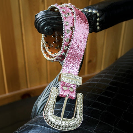 Studded Pink Rhinestone Belt