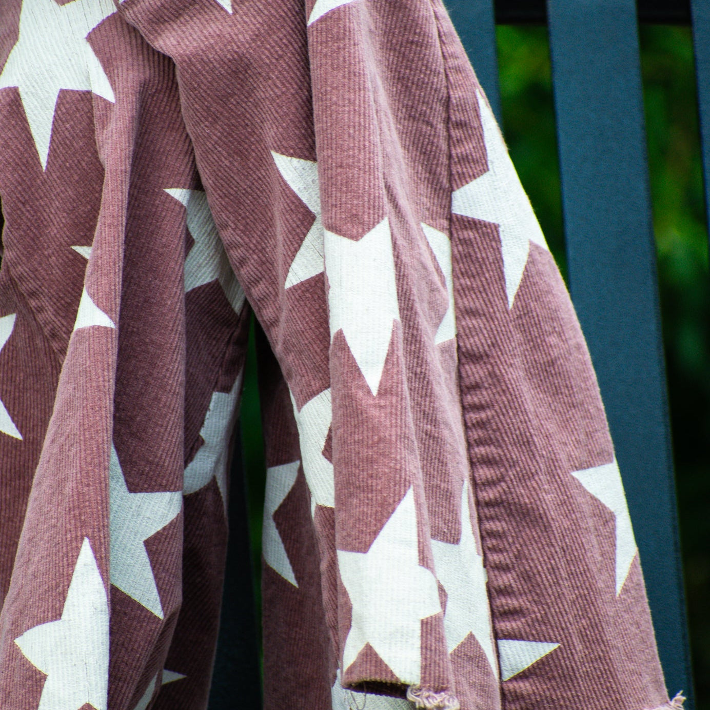Altar'd State Red and White Stars Bell Bottom Jeans.