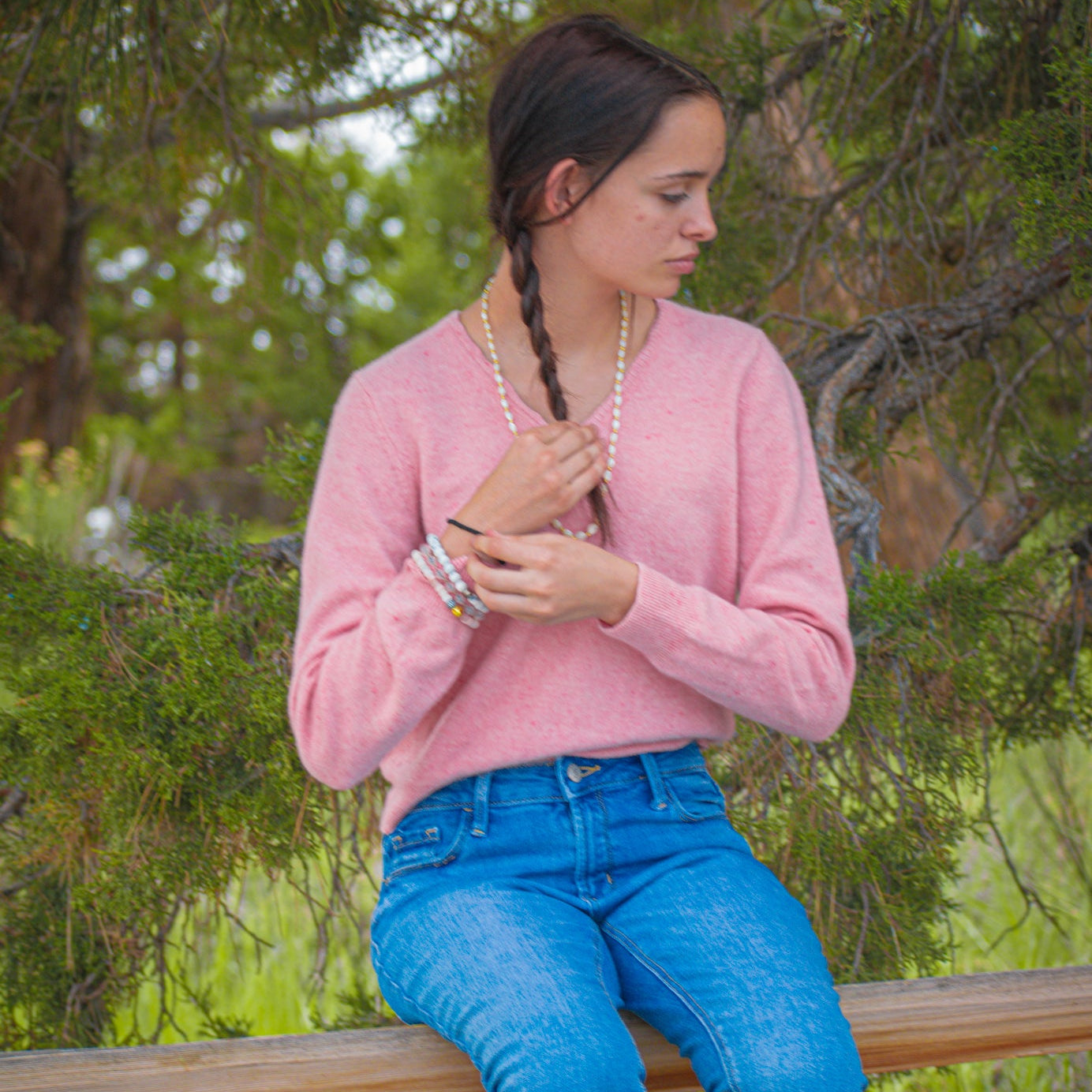 Valerie Steven Bright - Pink Cashmere Pullover Sweater XL