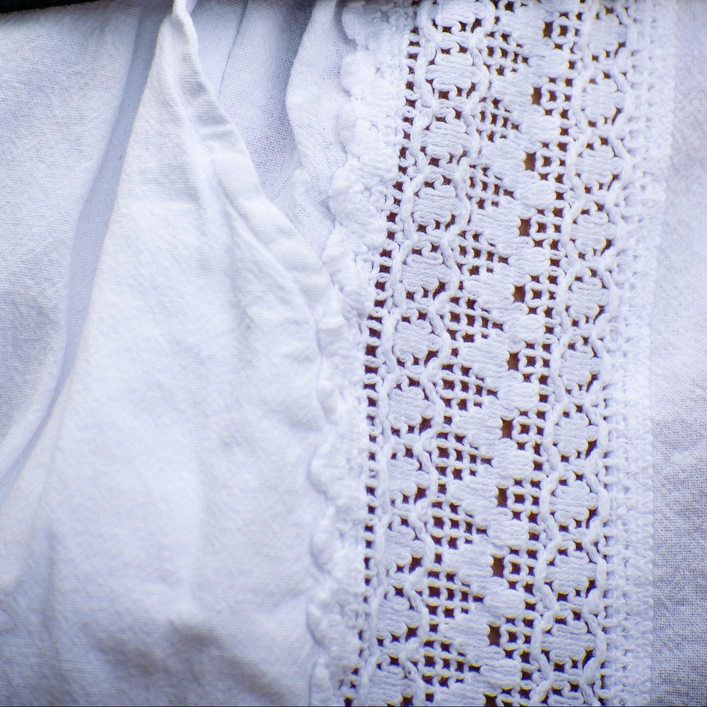 Seaspice Resort Wear 100% Peruvian White Cotton Flowy Pants Adjustable Waist Size Large