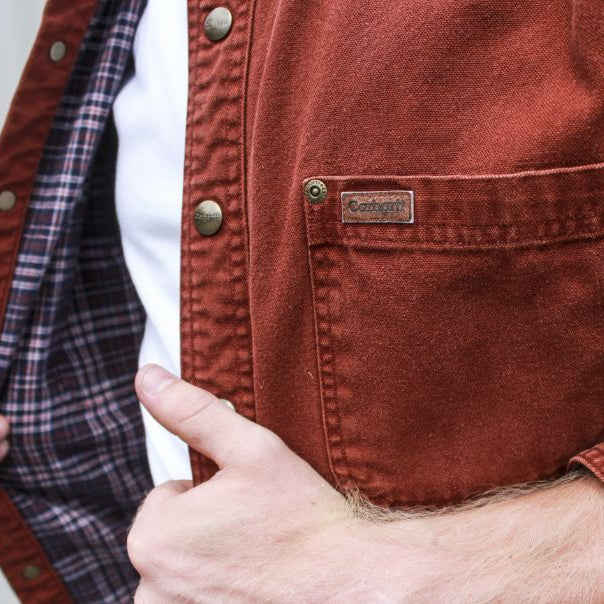 Carhartt Maroon Flannel Lined Jacket