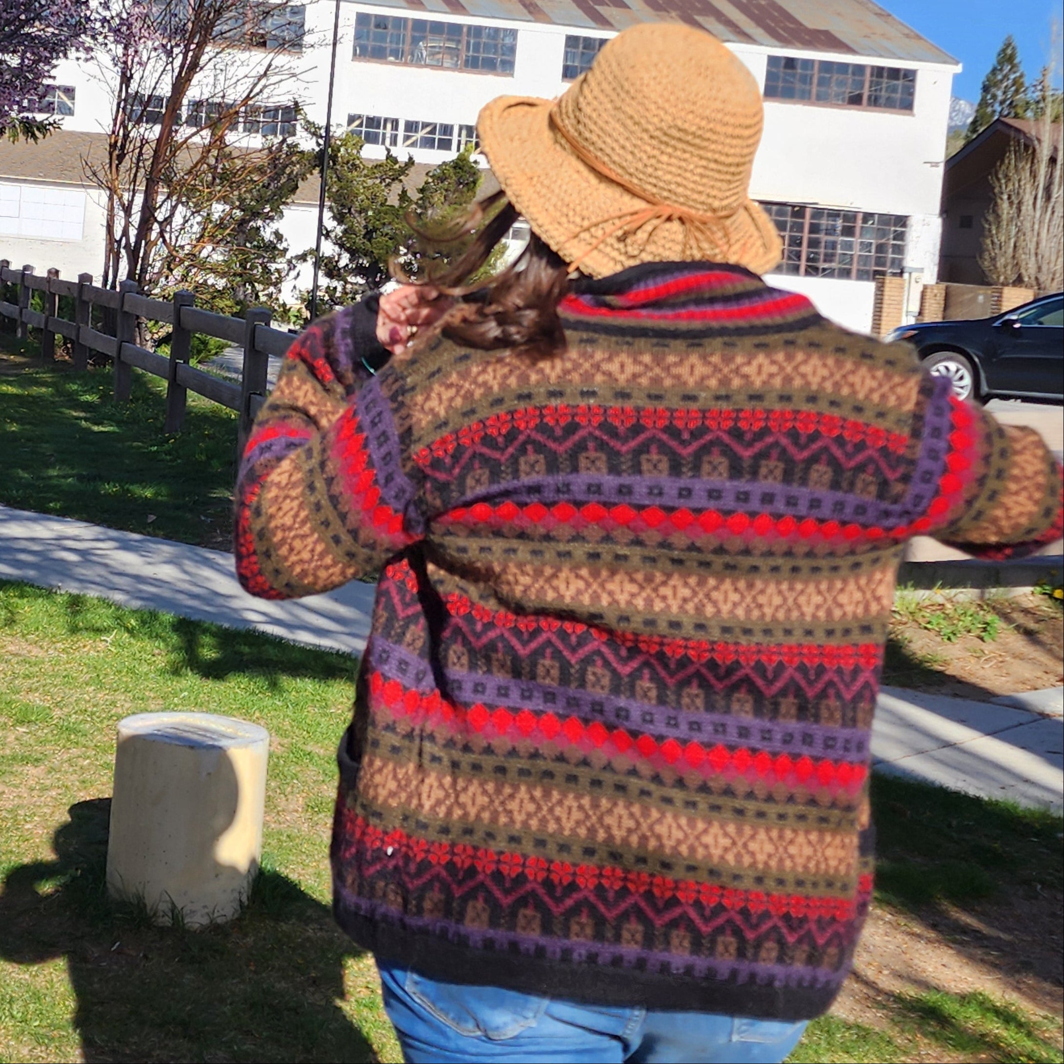 Natur Alpaca Made in Peru Multi - colored Button - Up Cardigan