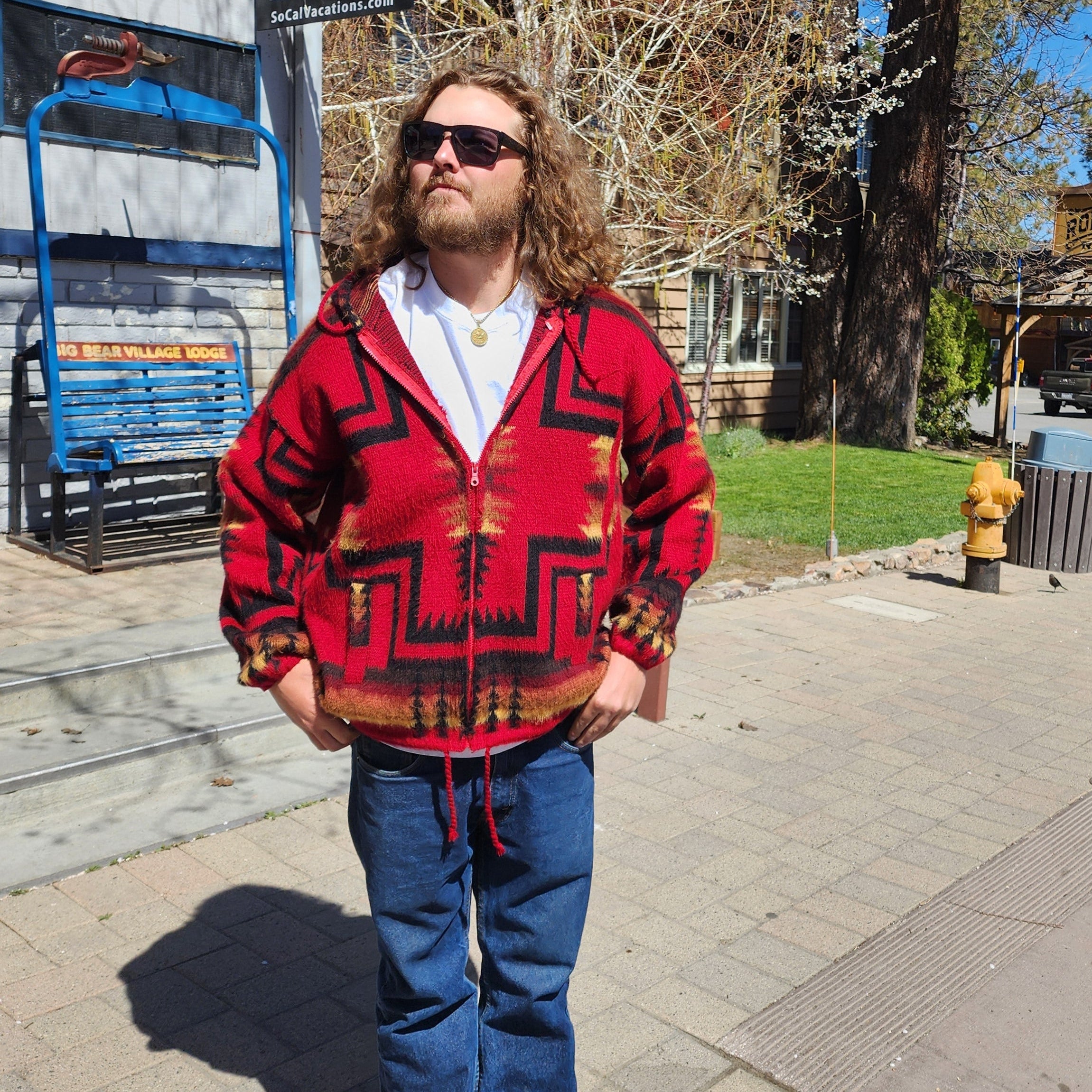 VIntage Andes Tribal Blanket Jacket Unisex - Made in Ecuador: