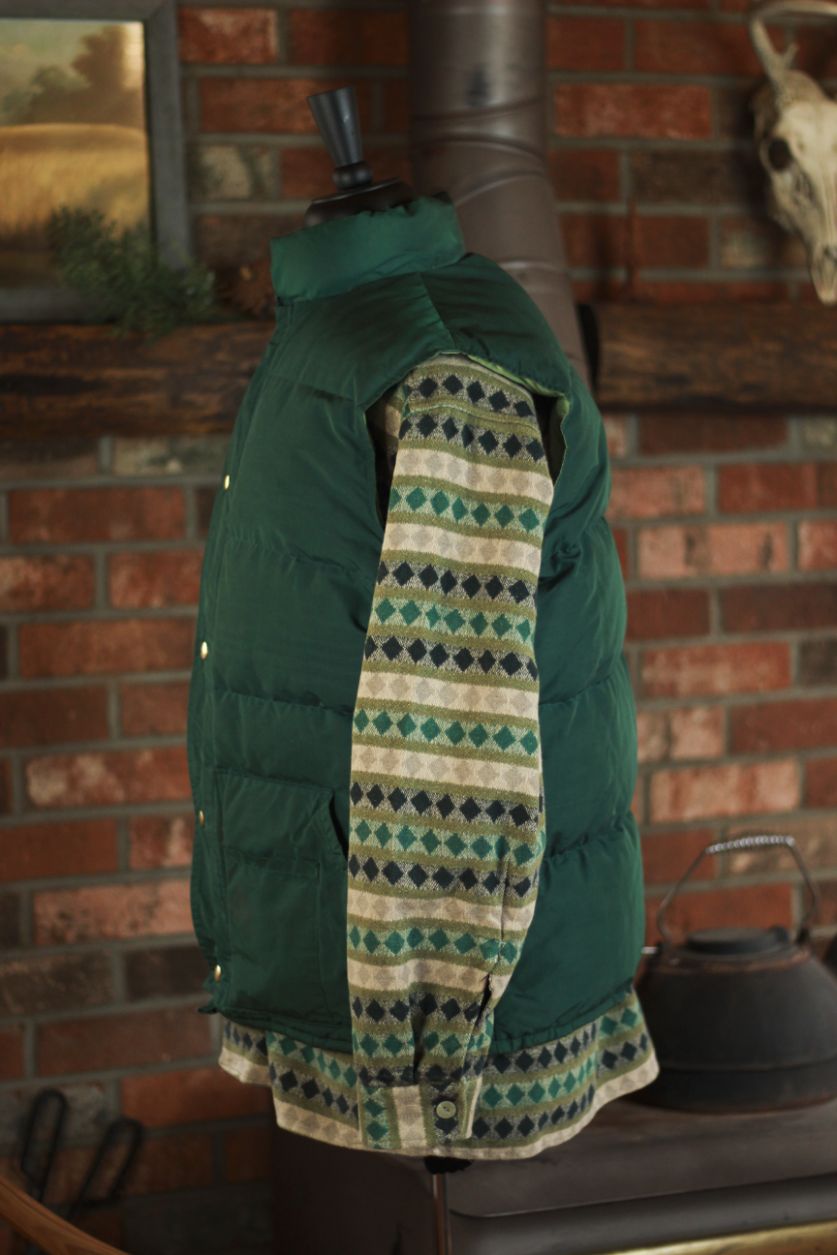Vintage Walls Blizzard-Pruf Down Vest Green Insulated Western Vest Men’s Large
