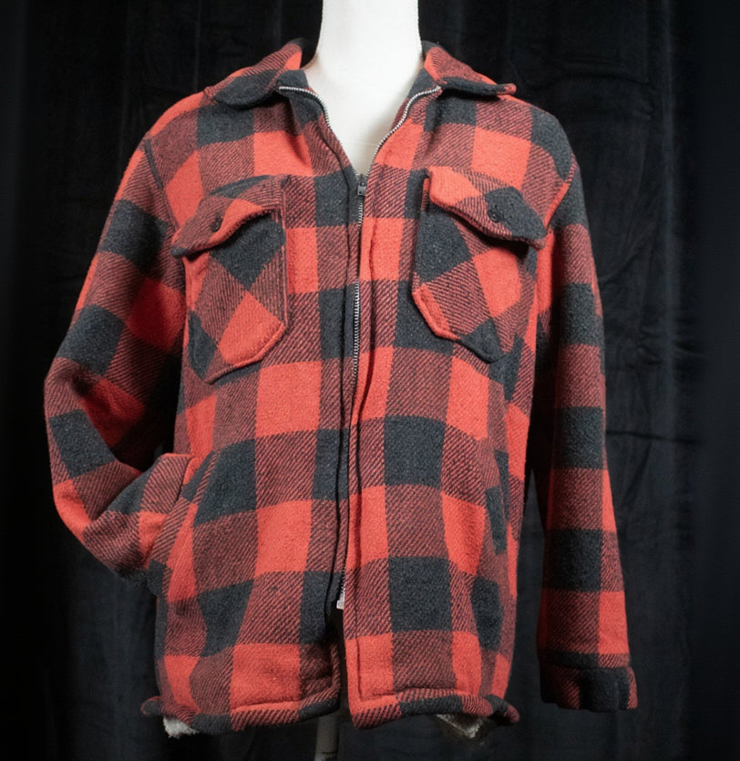 Westwind Vintage  Sherpa Lined Buffalo Plaid Coat Size L