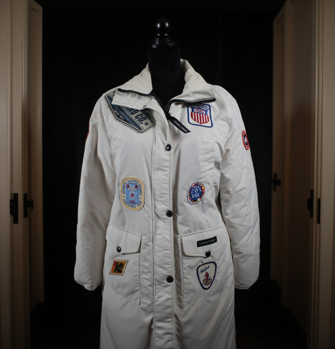 Canada Goose Arctic Program Patch Parka White Olympic Style Jacket Size Small