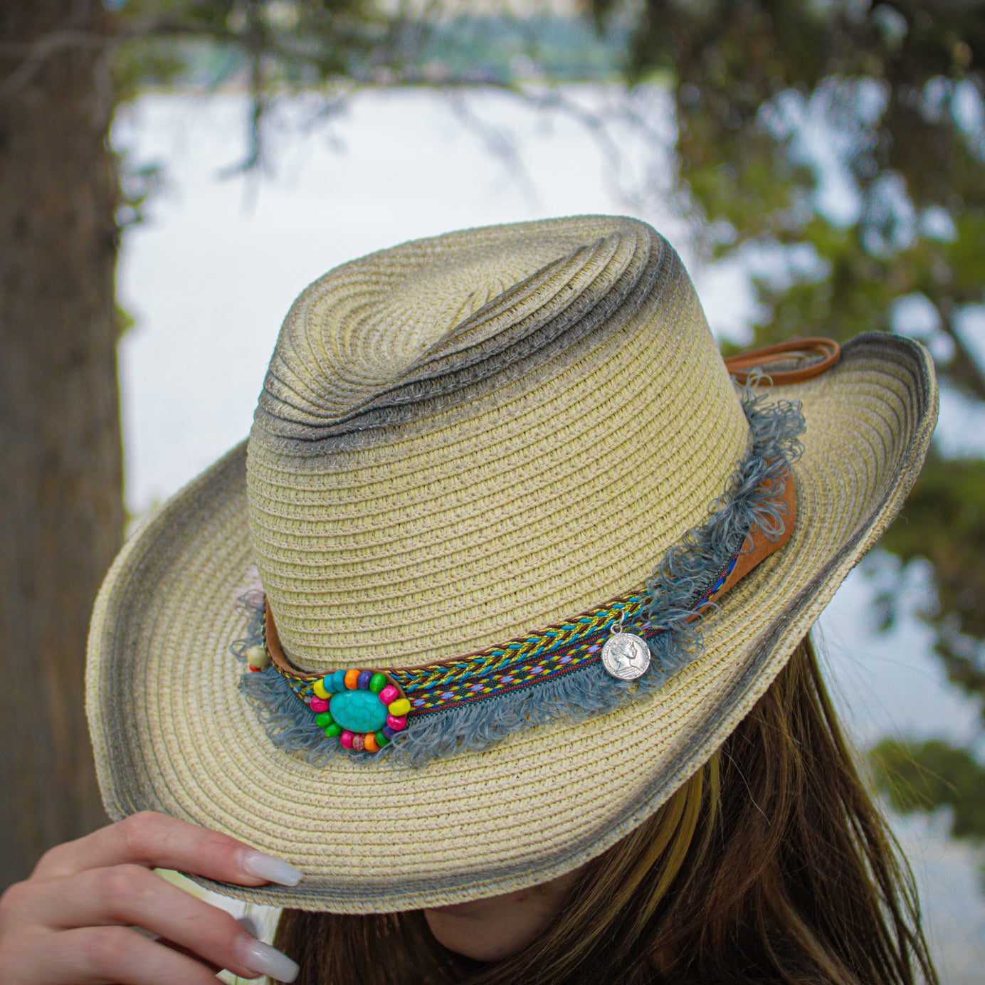 Two Shade 100% Recycled Paper Woven Sun Hat