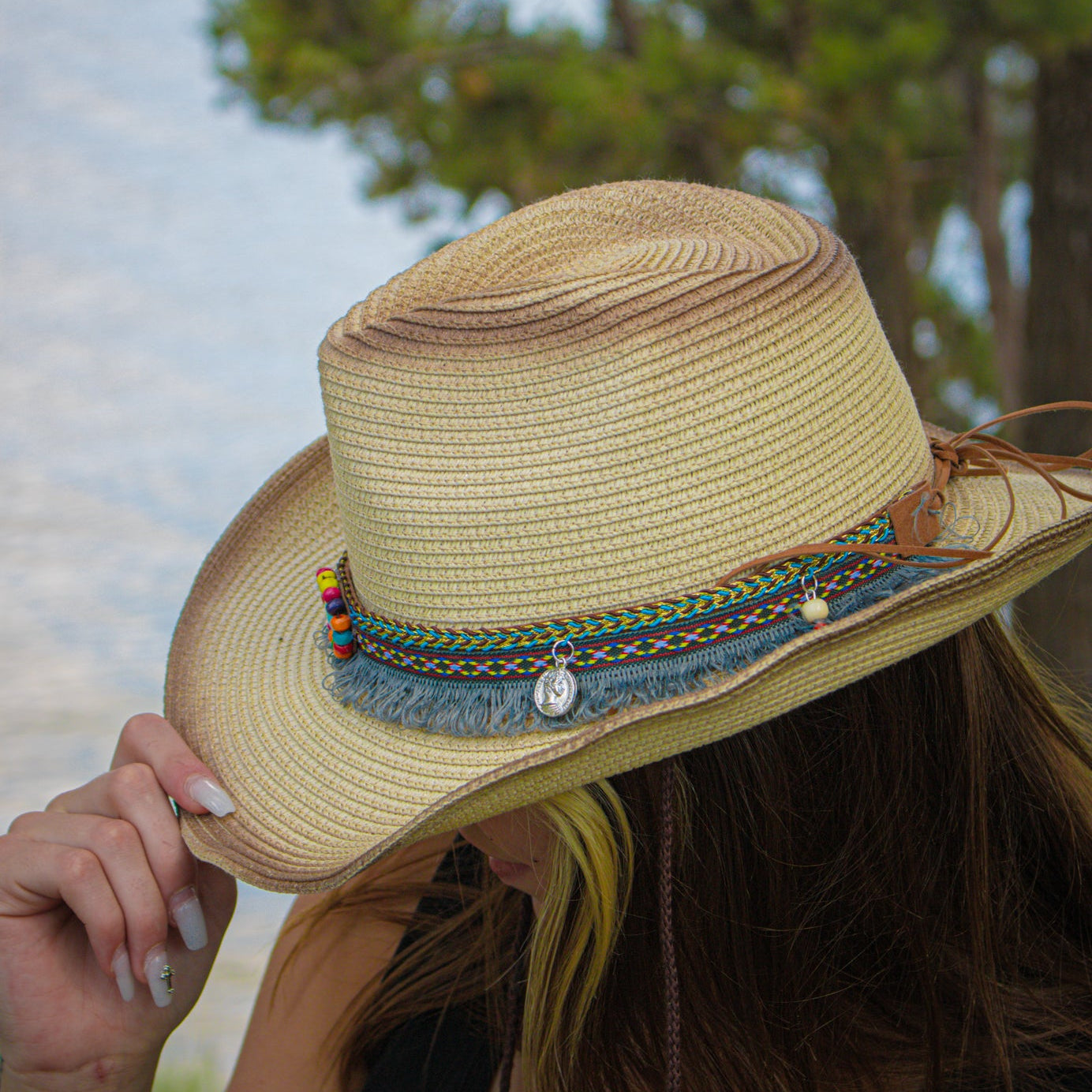 Two Shade 100% Recycled Paper Woven Sun Hat