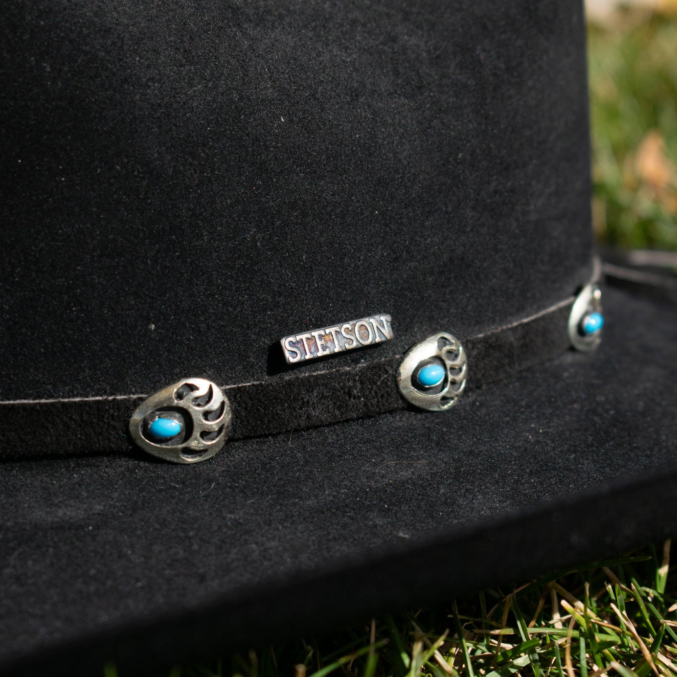 Black XXXX Stetson Cowboy Hat Featuring a Leather Band