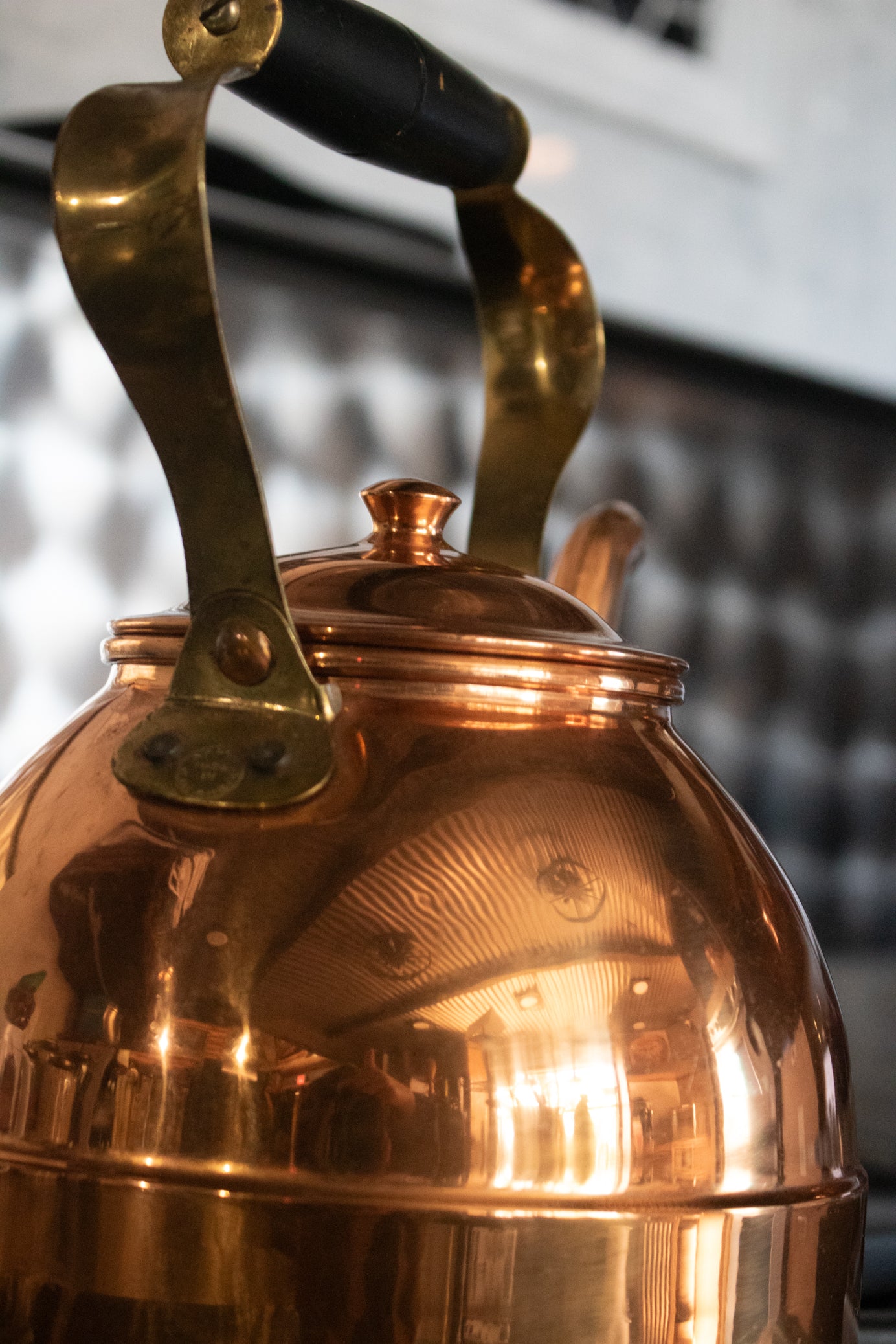 Vintage NASCO Copper Tea Kettle Made in Colombia Rustic Stovetop Kettle 9" Tall