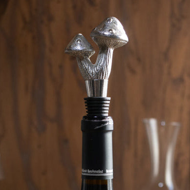 I am Wine Bottle Stopper Cast Aluminum Mushrooms