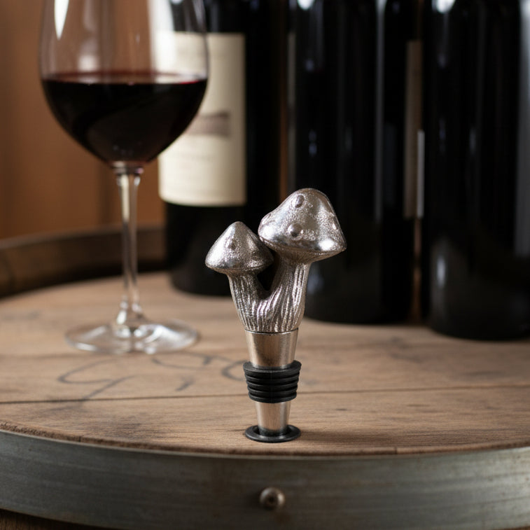 I am Wine Bottle Stopper Cast Aluminum Mushrooms