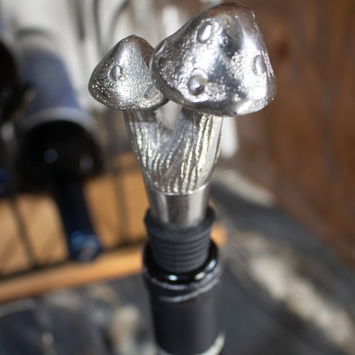 I am Wine Bottle Stopper Cast Aluminum Mushrooms