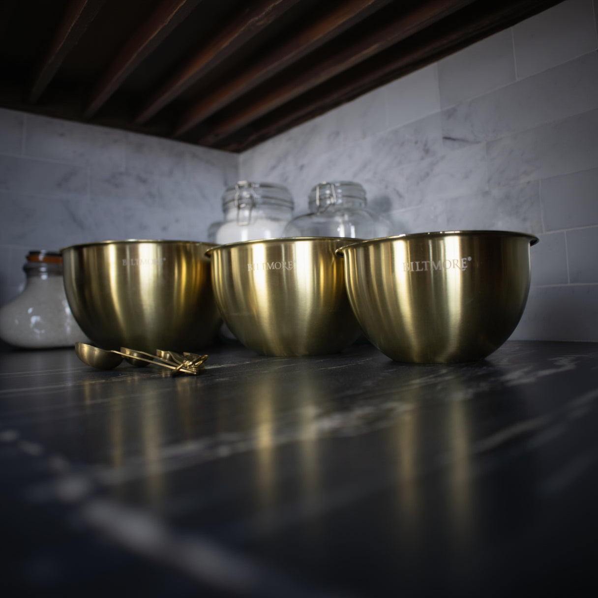 Biltmore Gold PVD Coated Stainless Steel Mixing Bowls-Set of 3