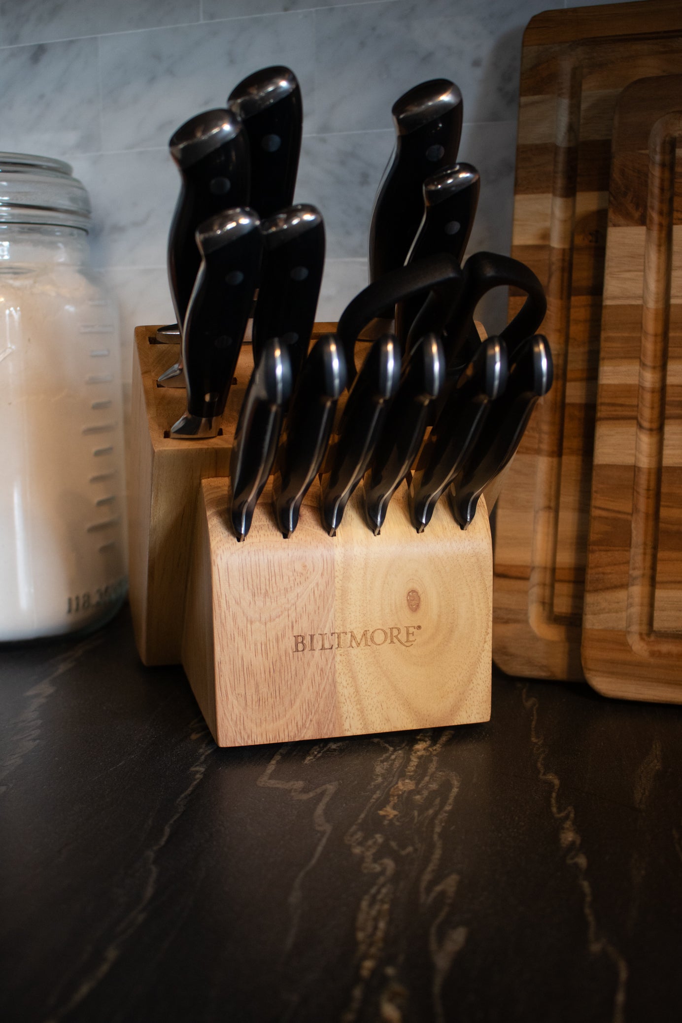 Biltmore 14 Piece Forged Cutlery Knife Set in Black