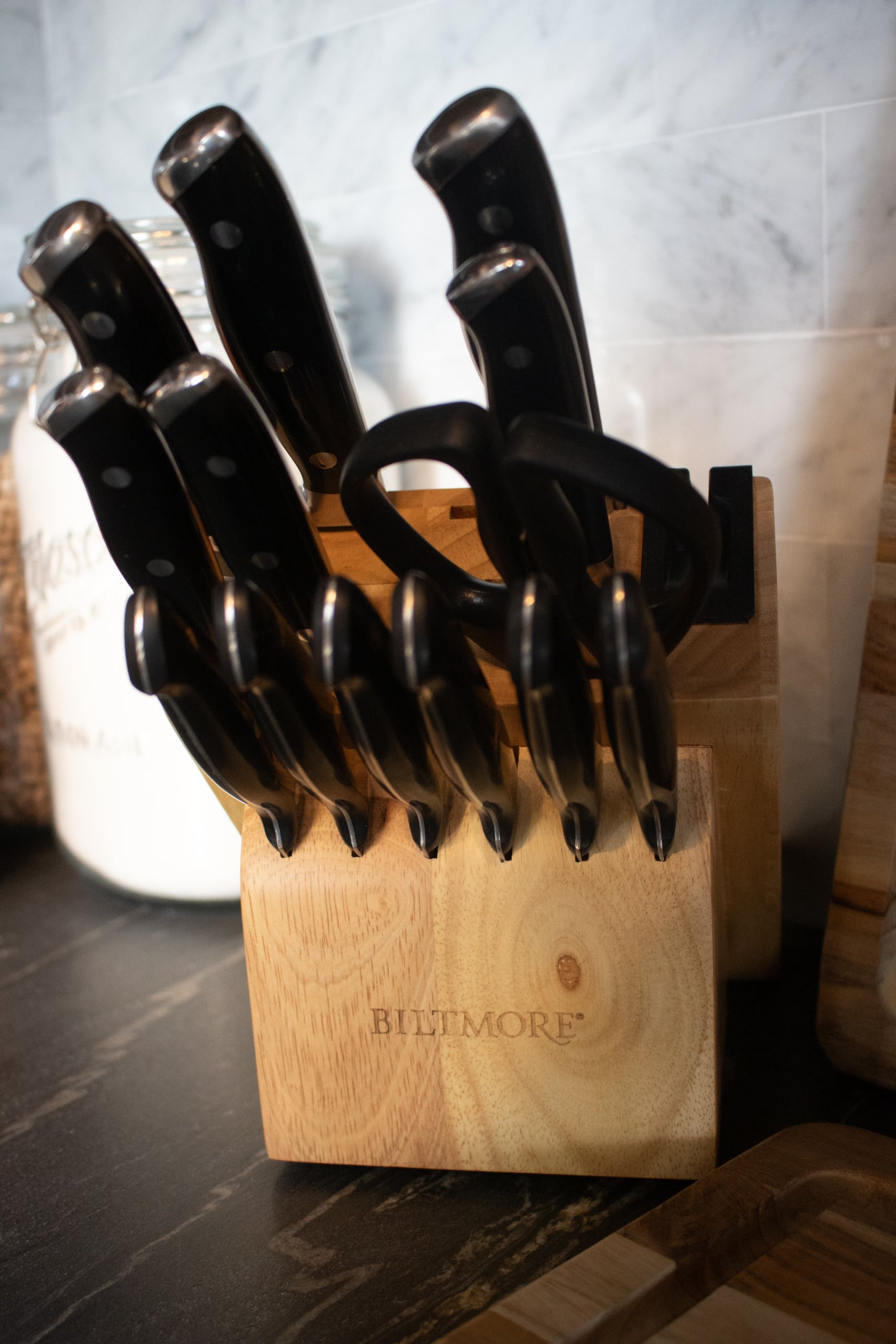 Biltmore 14 Piece Forged Cutlery Knife Set in Black