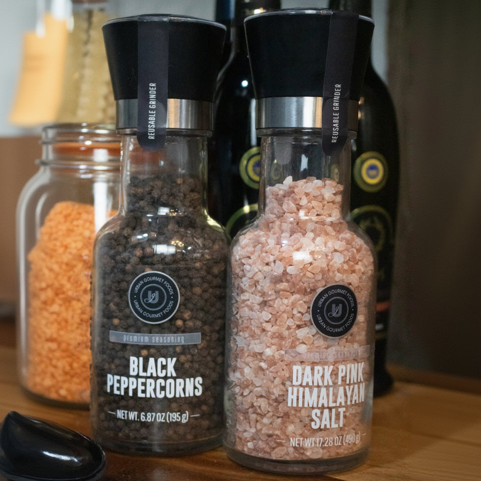 Urban Gourmet Foods Dark Himalayan Salt and Black Pepper Grinder