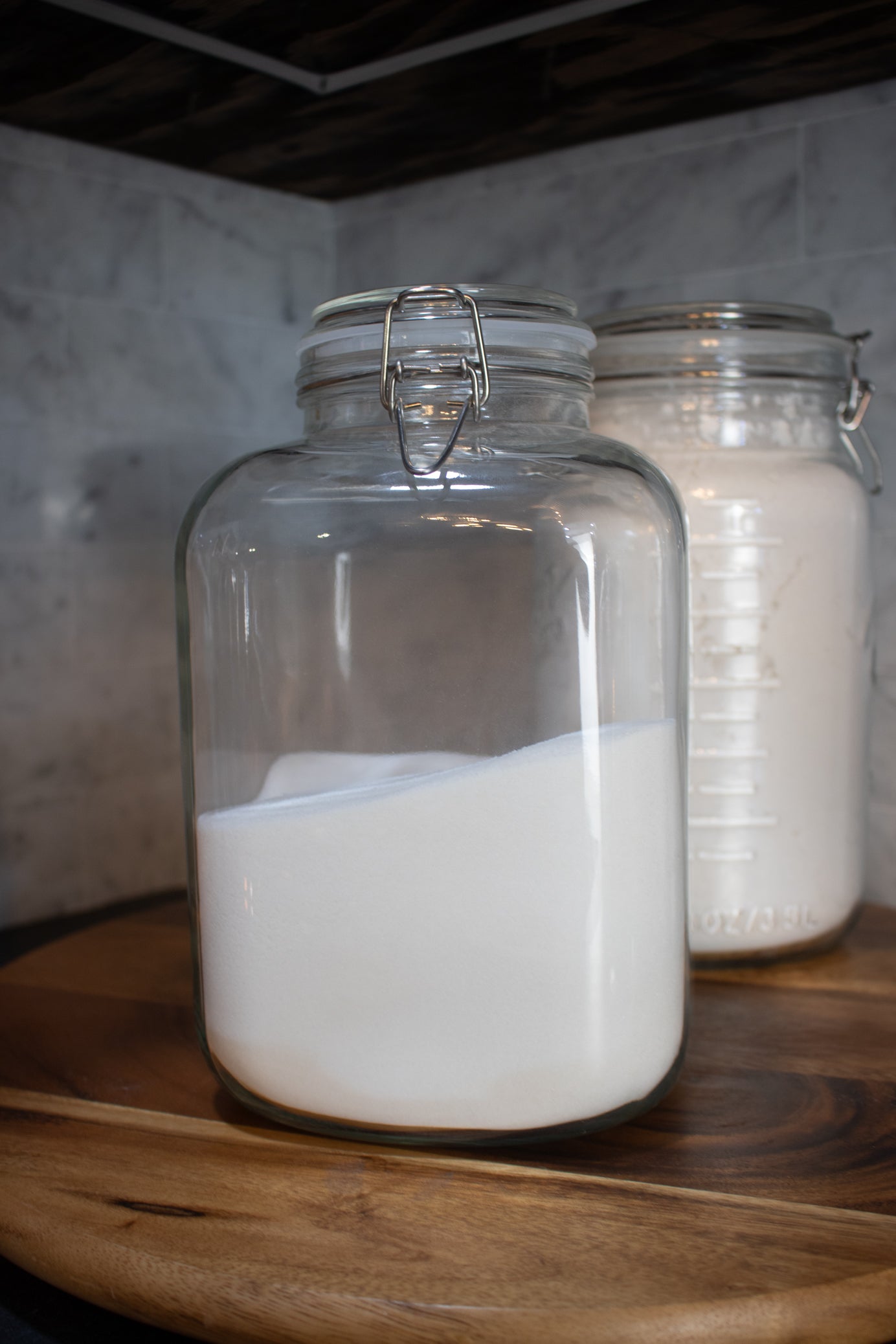 Large Wide Square Storage Jar with Clasp Closure