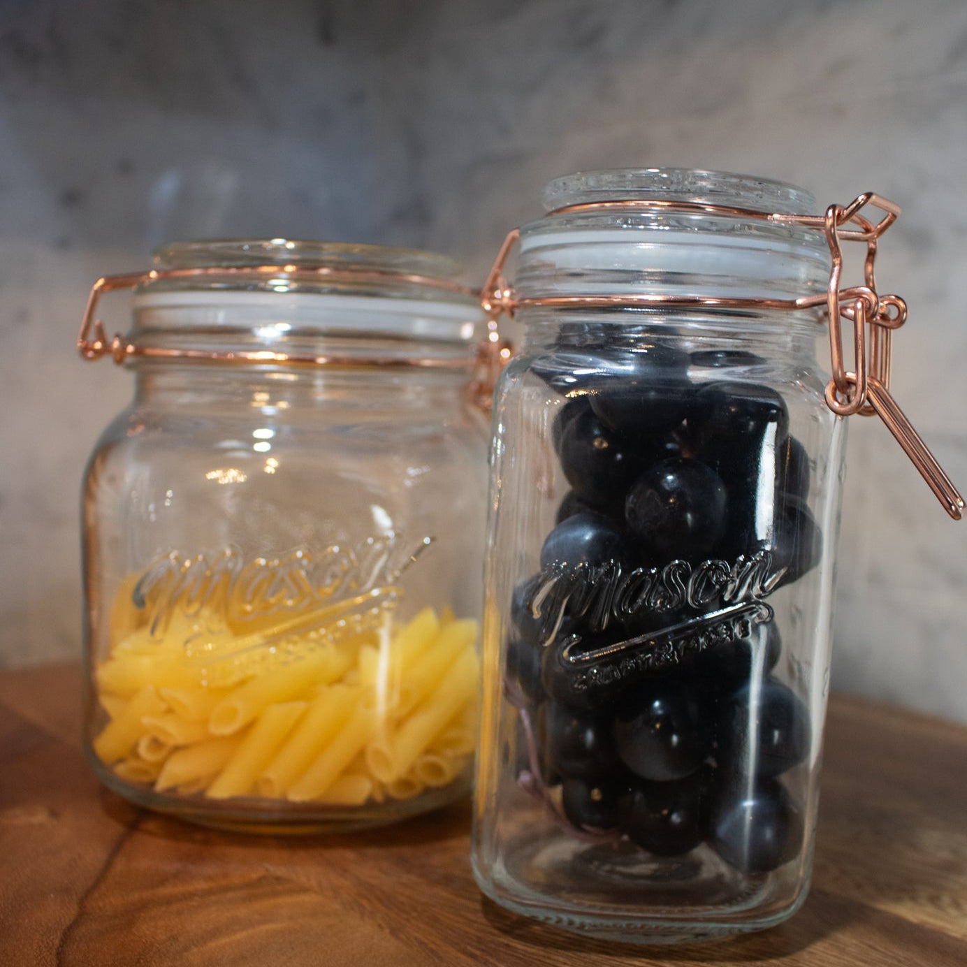 Mason Jar with Copper Clamp on Lid