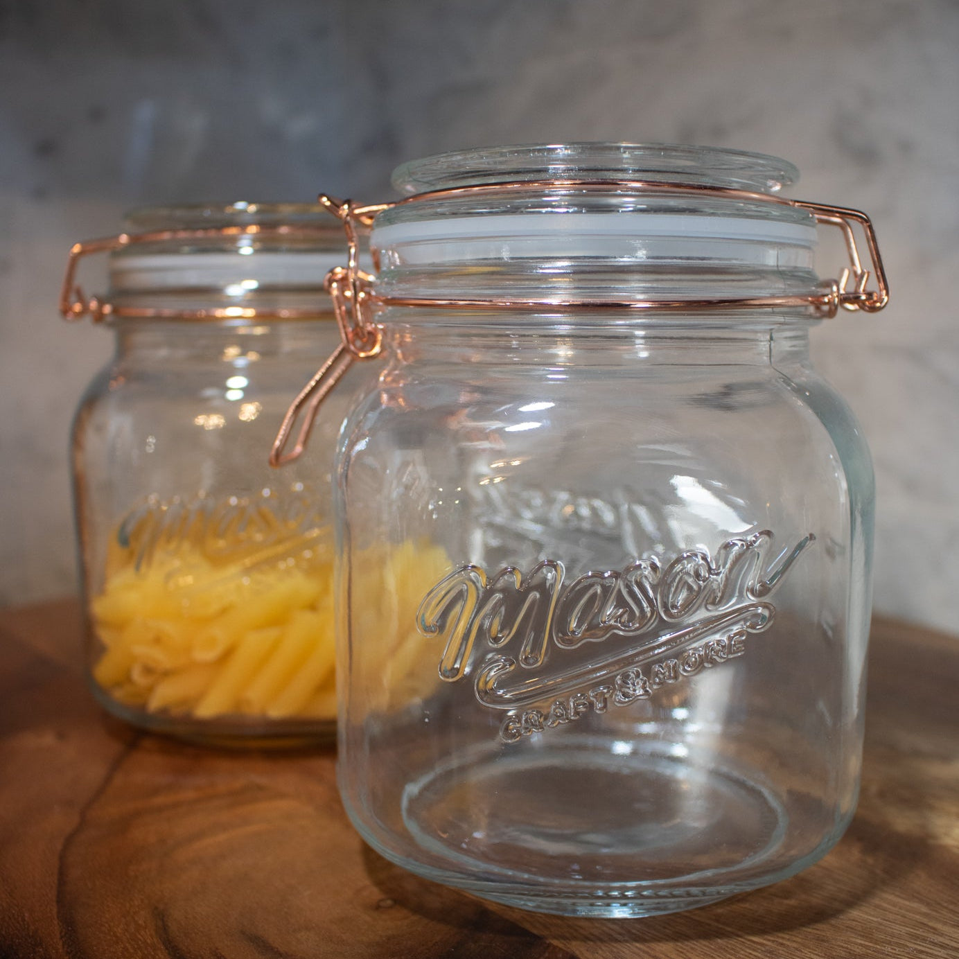 Mason Jar with Copper Clamp on Lid