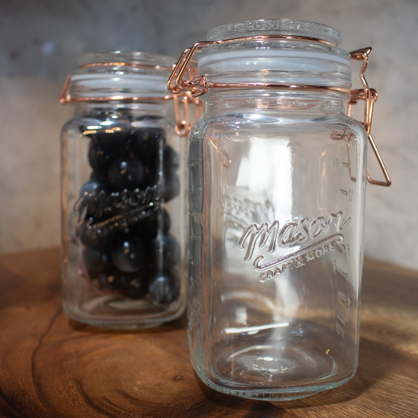 Mason Jar with Copper Clamp on Lid