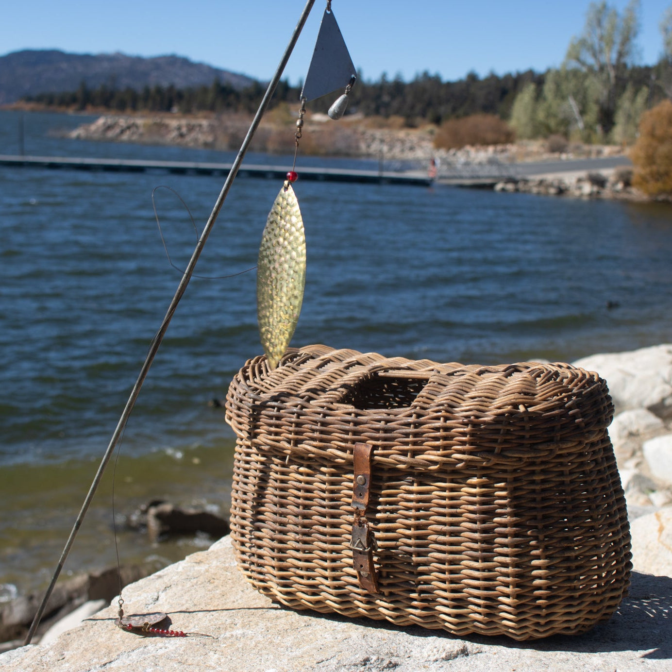 Vintage FIshing Creel Wicker Basket