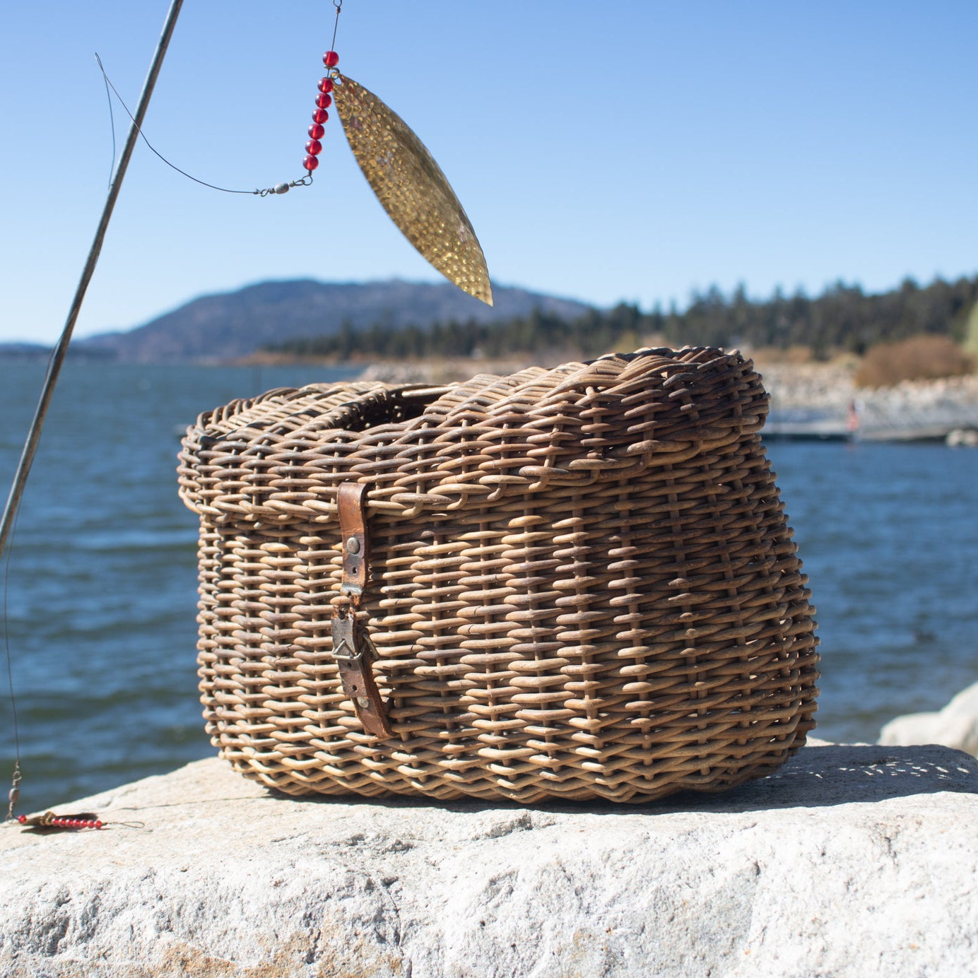 Vintage FIshing Creel Wicker Basket