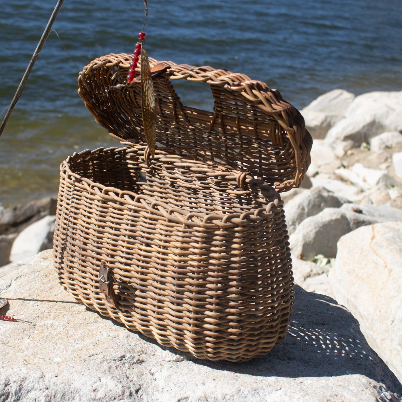 Vintage FIshing Creel Wicker Basket