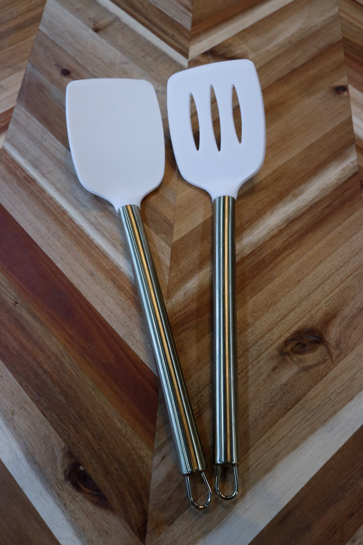 ExcelSteel- 2 turner set- Gold plated stainless steel- high heat resistant silicone
