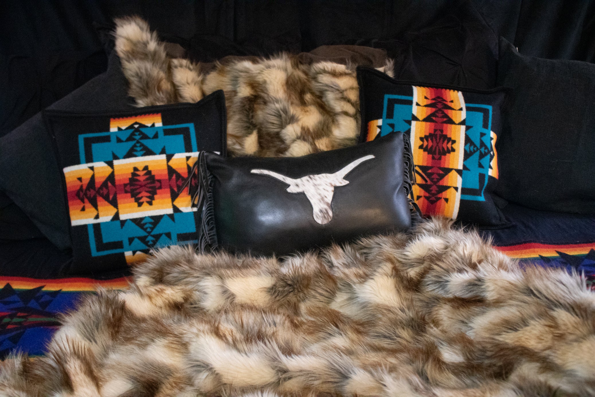 Pendleton Black Chief Joseph Pillow 16"x16"
