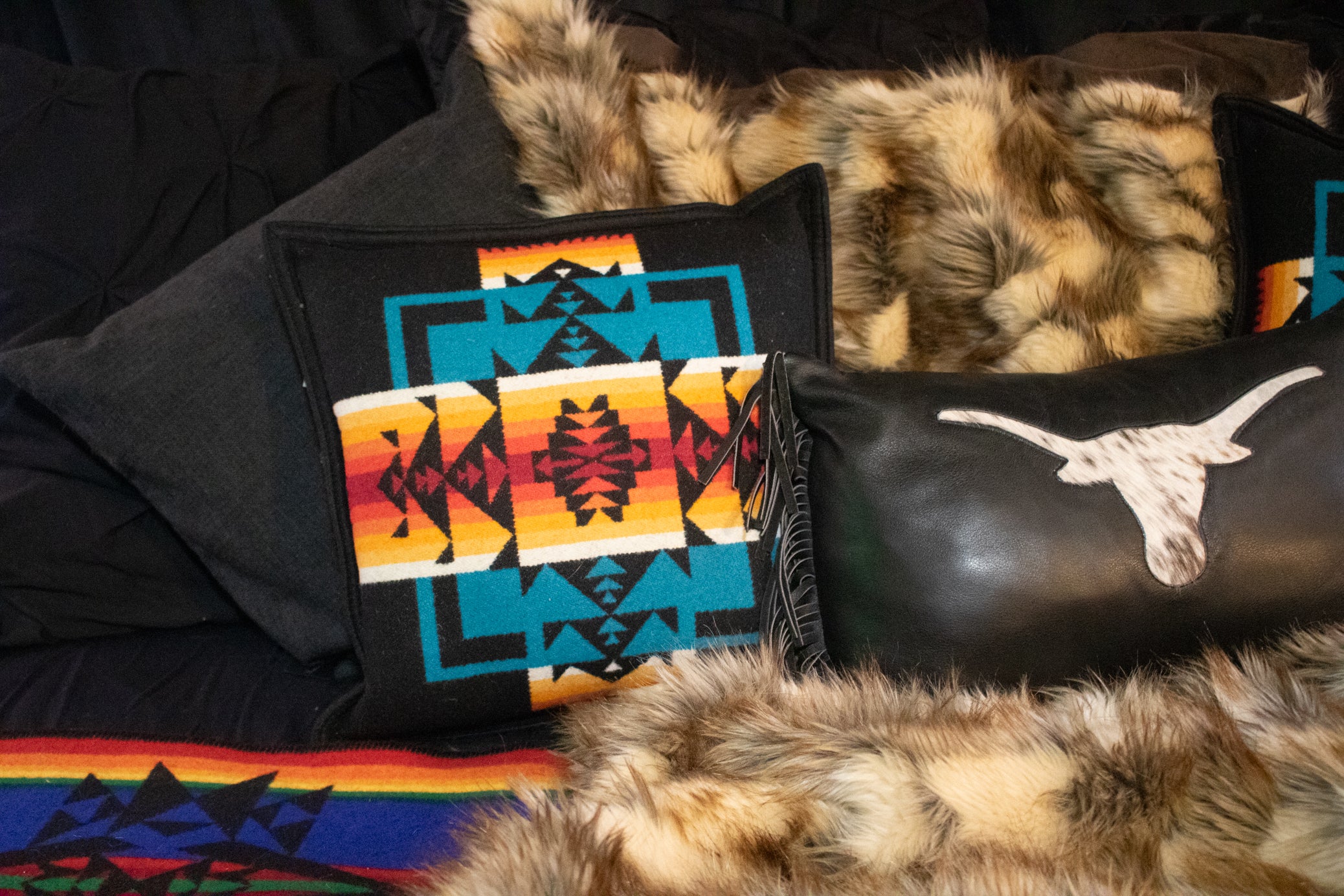 Pendleton Black Chief Joseph Pillow 16"x16"